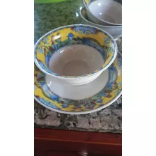 Juego De 6 Tazas Y Platos De Porcelana Antiguas