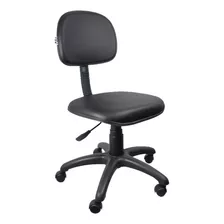 Cadeira De Escritório Ultra Móveis Corporativo Cadeira Secretária Jserrano Preta Com Estofado De Couro Sintético