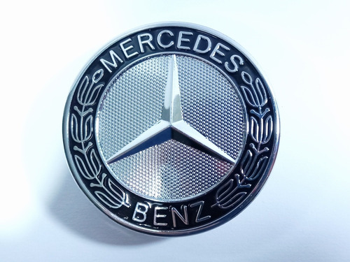 Emblema Mercedes Benz Cap  Negro Plateado Insignia 57mm Foto 2