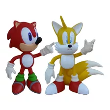 Sonic Vermelho E Tails Collec. Original - 2 Bonecos Grandes