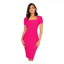 Vestido Escocia Manga Corta Lapiz Cuadrado Largo Curvy