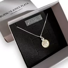 Cadena Plata 925 Dije Oro 18k San Benito Mujer Garantía 10mm