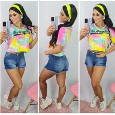 Blusa Top Los Angeles Social Feminino Look Blogueirinha