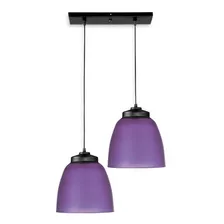 Lampara Campana Colgante De Plástico - 2 Luces - Violeta