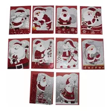 Tarjeta Feliz Navidad Con Purpurina Para Regalo Packx5 8x6cm