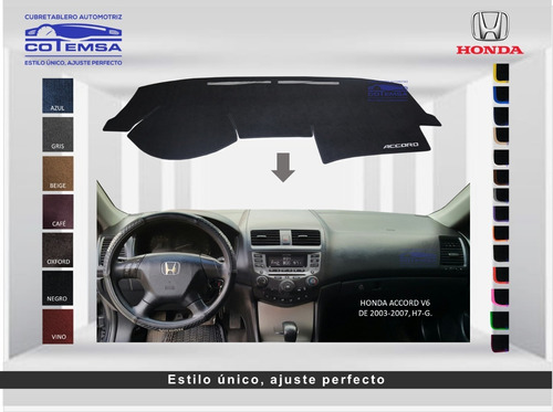 Cubretablero Aut. (colores) Honda Accord V6 2003 Al 2007 H7g Foto 2