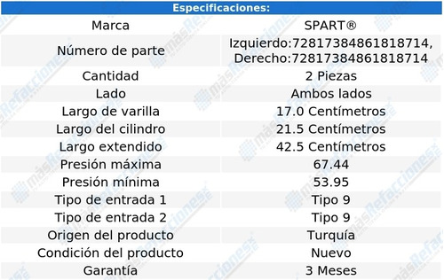 Par De Amortiguadores Cofre Optima De 2016 A 2020 Spart Foto 2