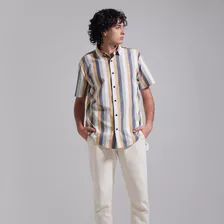 Camisa Hombre Ostu M/c Dorado Algodón 60010539-71466