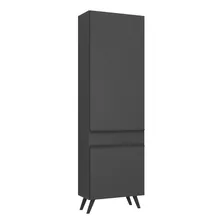 Paneleiro 2 Portas 62cm Veneza Multimóveis V3746 Cor Preto