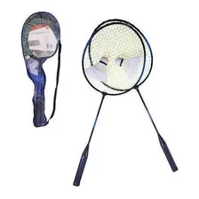 Kit Badminton 5 Peças - 2 Raquetes + 2 Petecas + 1 Bolsa