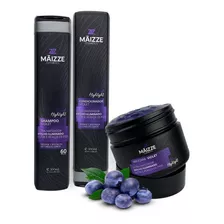 Kit Maizze Blond Highlight Violet Sh + Cond + Máscara 300ml 