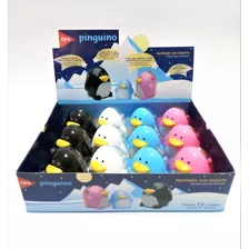 Pack 12 Sacapuntas Pingüino Con Deposito Colores Surtidos 