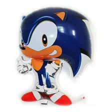 Balão Metalizado Sonic Azul Tradicional 70cm - Kit C/ 10