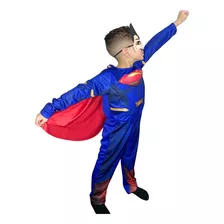 Fantasia Infantil Superman Longa Com Mascara E.v.a Com Capa