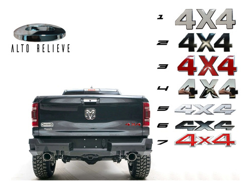 Emblema Metalico Logo 4x4 Para Dodge Ram Grande 4.5 Cm  Foto 2