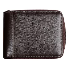 Billetera De Cuero Legitimo Para Hombre - Zenit Color Chocolate 03