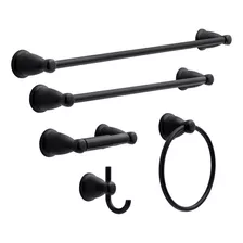 Set De Accesorios De Baño Franklin Brass 5u Negro Mate