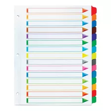 Separadores De Carpeta Oxford, 15 Div., Cejas Color, 6 Jgos