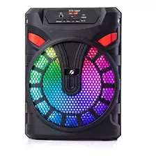 Parlante Portátil Inalambrico Bluetooth Radio Fm Usb Karaoke Color Negro