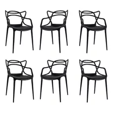 Kit 6 Cadeiras Allegra Master Amarela 100% Polipropileno 