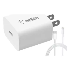 Cargador Belkin 20w Usb-c Carga Pd + Cable Para iPhone 1.8m Color Blanco