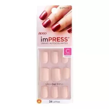 Unhas Autocolantes Kiss Ny Impress Bubble Gu Curto Bip015