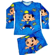 Camisa Infantil De Banho Manga Longa Com Proteção Uv 50 + 