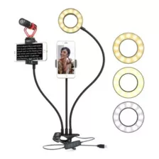 Iluminador Ring Light Live Stream 2 Suporte Para Smartphone