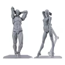 2 Modelos Humanos Figma Masculinos E Femininos Pintando Corp