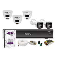 Kit 5 Cam Intelbras Full Color Dvr 8ch Fullhd C/ Purple 1 Tb