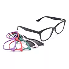 Oculos Armação Feminino Troca Frente Colorida Gatinha 940