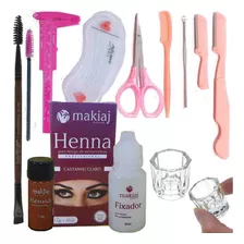 Kit Henna Makiaj Profissional +paq +tes Pincel Espatula Mold