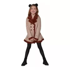 Casaco Infantil Luxo Suede Pelucia Acinturado Feminino 