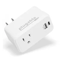 Plugable Extensor De Toma De Pared Con 1 Usb-c Y 1 Usb, Bloq