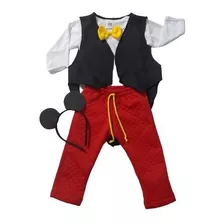 Conjunto E Fantasia Mickey Mágico Colete Inverno Manga Long