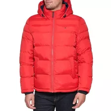 Casaca Xs, Tommy Hilfiger Hooded Puffer - Naranja