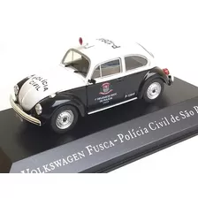 Miniatura Altaya 1:43 Fusca Policia Civil De São Paulo