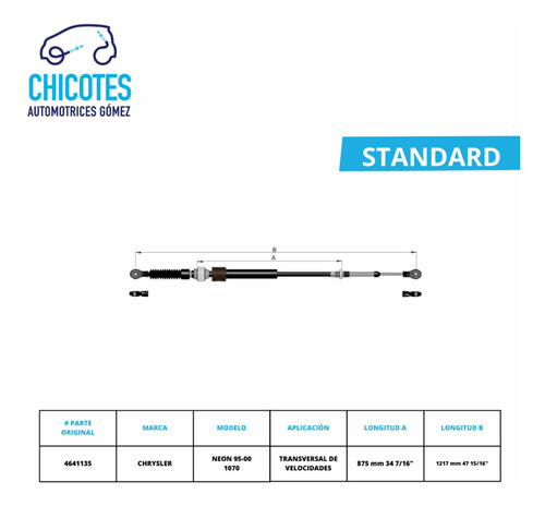 Chicote Transversal De Velocidades Chrysler Neon 95-00 Stand Foto 2