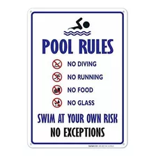 Signo De La Piscina Reglas, Ni Buceo Ningún Funcionamiento N