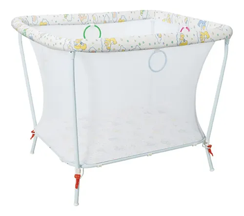 Tubline Cercado Para Bebês Cor Branco Cercadinho Bebê Desmontável Com Mosquiteiro Ursinho