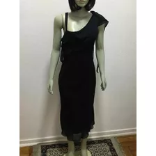 Vestido Longo Preto Tamanho P Musseline Otimo Estado