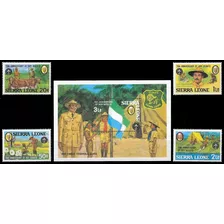 75 Años Scoutismo - Sierra Leona - Serie + Block Mint