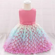 Vestido De Bebé De Fiesta Mini-mi Modelo Analía Rosa Viejo