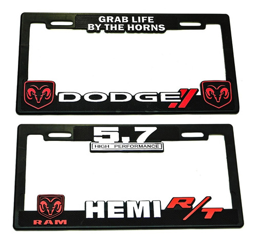  Portaplacas Premium Dodge Srt  Juego 2 Piezas Foto 4