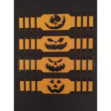 Sujetador Cubre Boca / Salva Orejas Halloween Calabazas X4