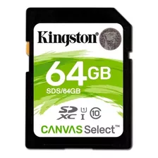 Tarjeta De Memoria Kingston Sds Canvas Select 64gb