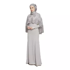 Vestido De Duas Peças Xale Bordado Manto Islâmico