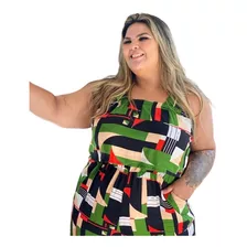 Macação Plus Size Soltinho Tendência Verão