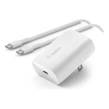 Cargador De Pared Belkin Ubsc 30w + Cable Usbc A Usbc 1 M Color Blanco