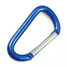 Mini Mosquetão 80mm Chaveiro Alumínio Multiuso Camping Pesca Cor Azul